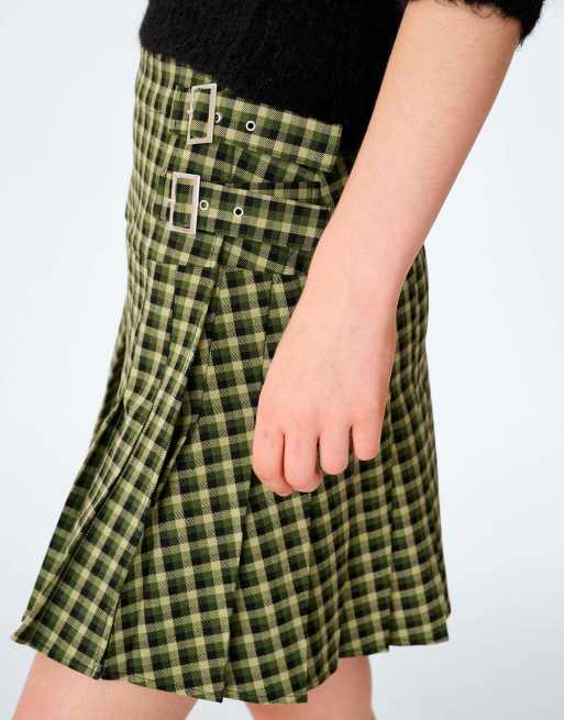 Omnes Beatrix mini kilt in green check, 3 of 4