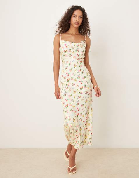 OMNES belle floral open back maxi dress in yellow - view 1