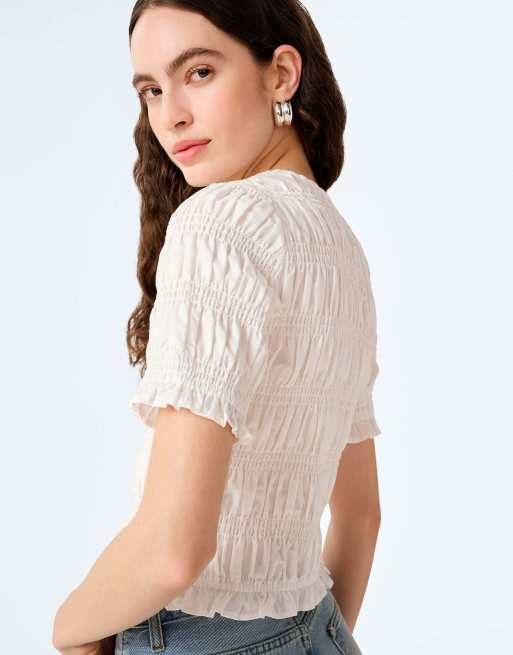 Omnes burke cropped cotton top in white in white, 6 of 6