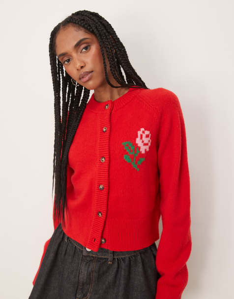 OMNES Button placket crew neck cardigan in omnes - view 1
