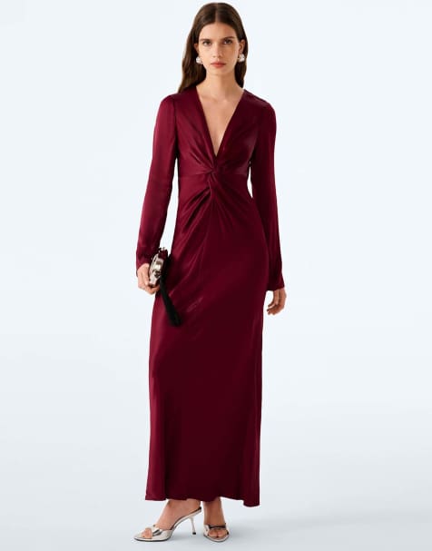 Omnes Camille dress in deep wine - view 1