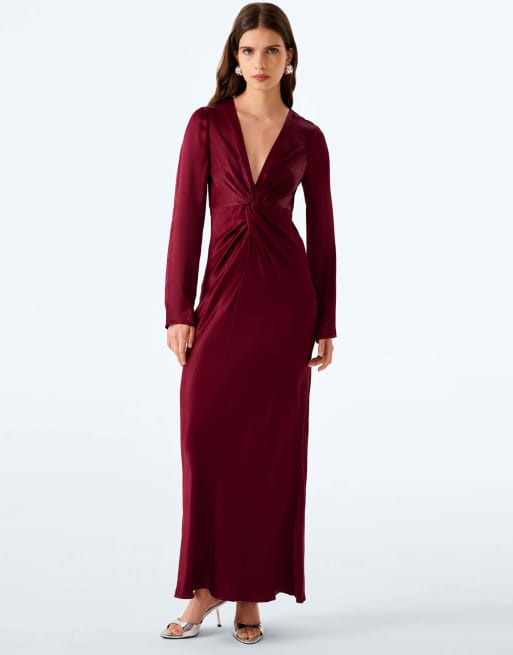 Omnes Camille dress in deep wine, 2 of 4