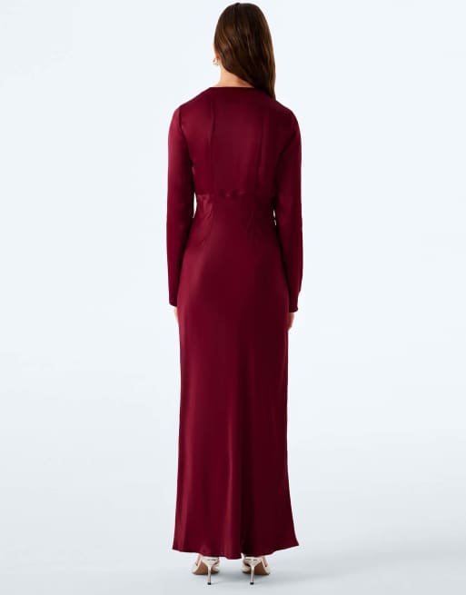 Omnes Camille dress in deep wine, 4 of 4