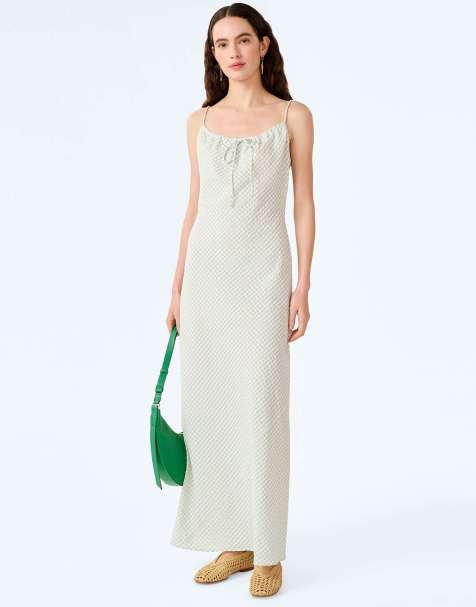Omnes cecile dress in mint and white gingham in green - view 1