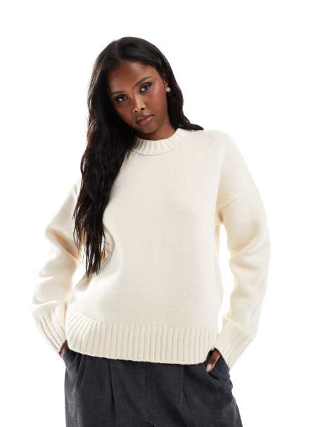 OMNES Clementine Crew Neck Jumper in cream - view 1