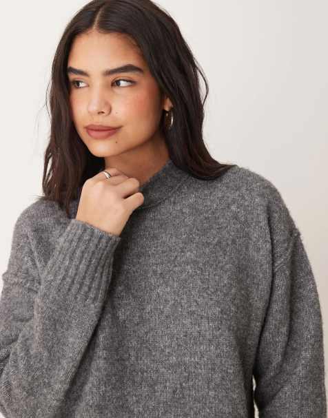 OMNES Clementine Crew Neck Jumper in Grey 