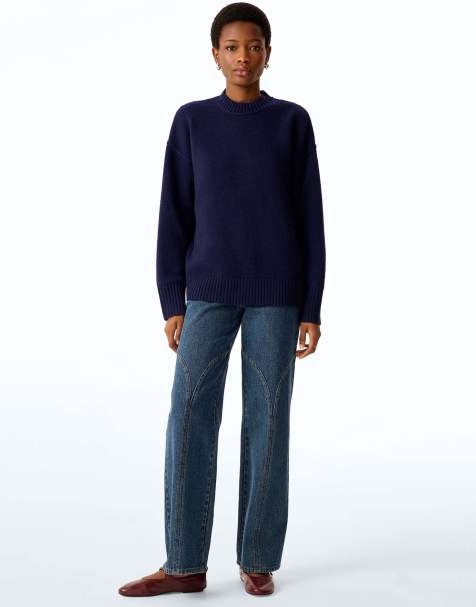 Omnes Clementine knitted jumper in navy - view 1