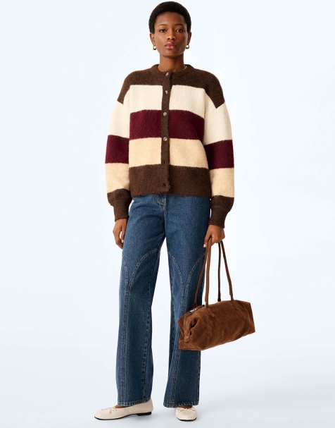 Omnes Colby cardigan in brown/cream/ginger/caramel - view 1