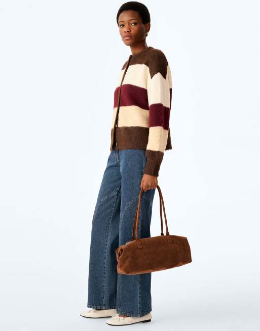 Omnes Colby cardigan in brown/cream/ginger/caramel, 2 of 4