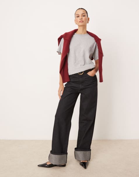 OMNES Cotton Plain Boyfriend Tee in Grey Marl 