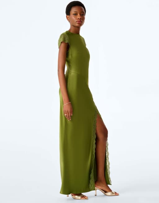 Omnes Dante dress in twist of lime, 2 of 5