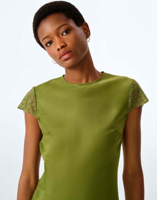 Omnes Dante dress in twist of lime, 3 of 5