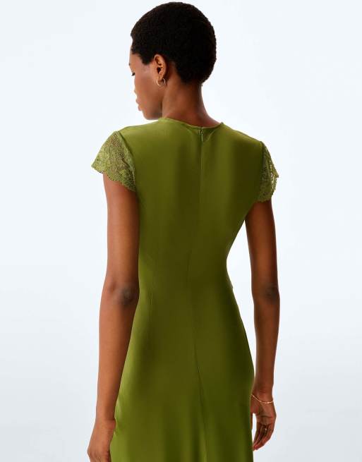 Omnes Dante dress in twist of lime, 4 of 5