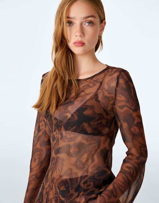 Omnes Denver top in woodgrain print, 5 of 6