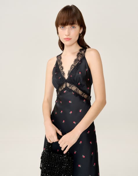 Omnes Dresses aurelia floral dress in black