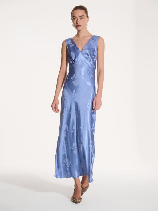 Omnes Dresses iris jacquard dress in blue, 2 of 4
