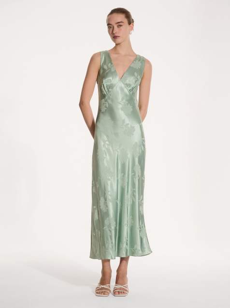 Omnes Dresses iris jacquard dress in green - view 1