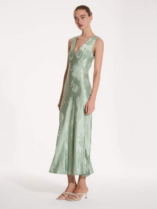 Omnes Dresses iris jacquard dress in green, 2 of 4