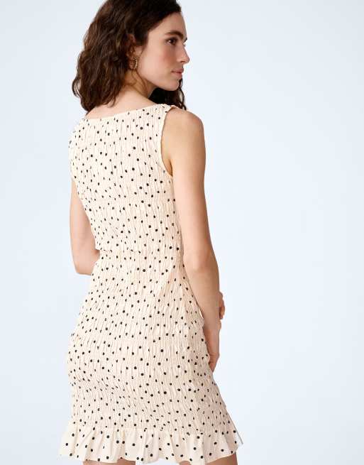Omnes Dresses luann boatneck cotton mini dress in polka dot in blue, 4 of 4