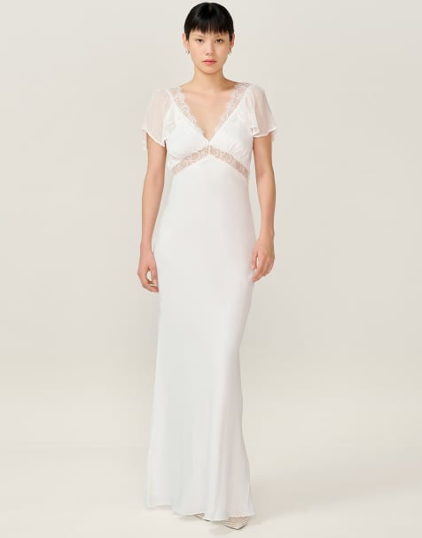 Omnes Dresses meadow bridal maxi dress with lace detail in ivory