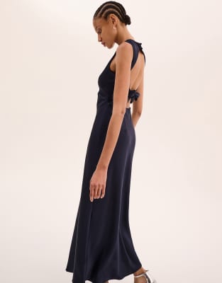 Omnes Dresses Nova Tie Back Dress In Blue