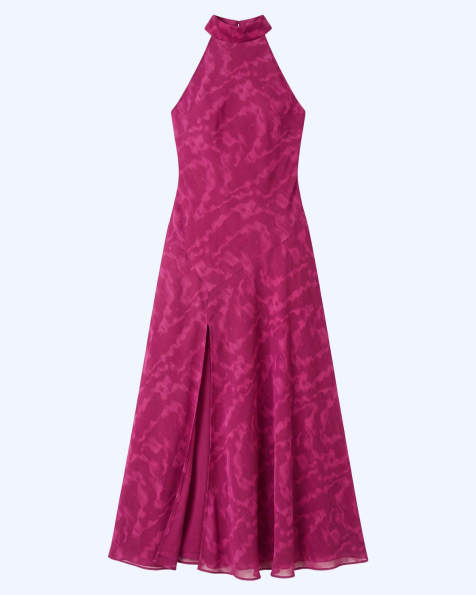 Omnes Elsie dress in magenta moire - view 1