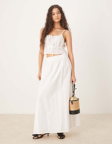 OMNES High rise jolie skirts in plain white