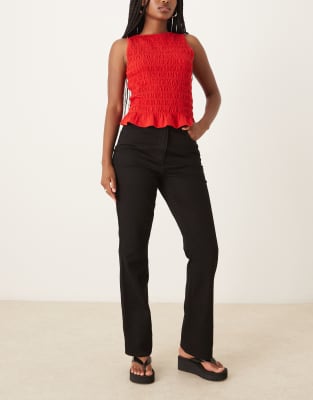 Omnes High Rise Straight Fit Jeans In Black