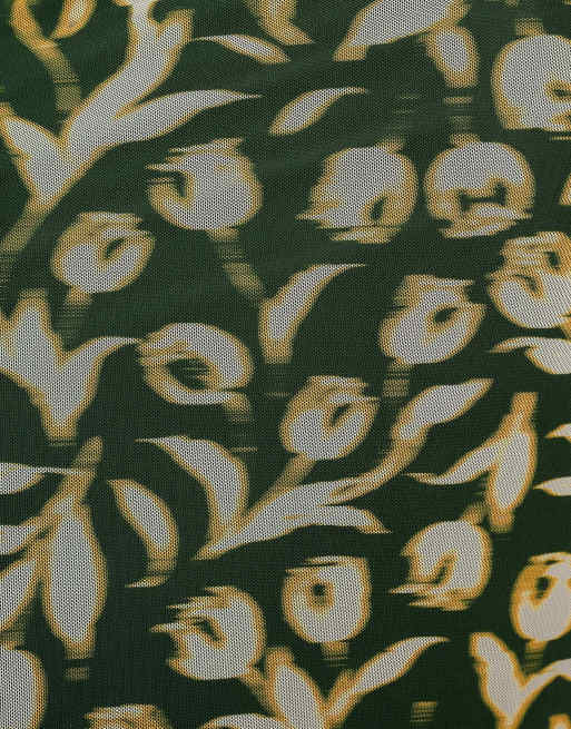 Omnes hollis green maxi occasion dress in blurred tulip floral, 3 of 7