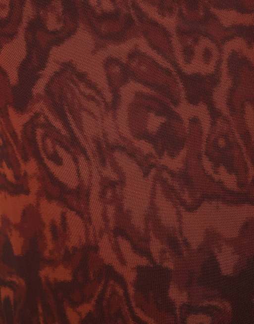 Omnes hollis maxi dress brown in woodgrain print, 3 of 7
