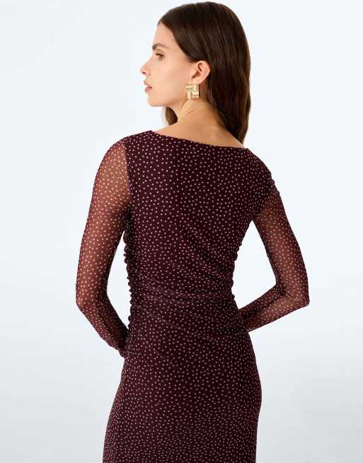 Omnes hollis polka dot maxi dress in brown, 6 of 6