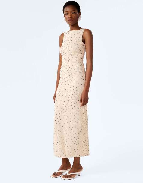 Omnes hollis sleeveless maxi dress in cream polka dot - view 1