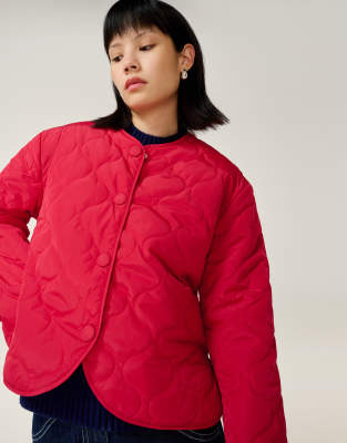 Omnes Jackets Addie Quilted Puffer Jacket In Red