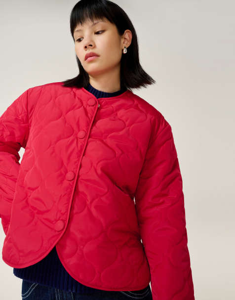 Omnes Jackets addie quilted puffer jacket in red in red - view 1