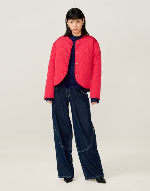 Omnes Jackets addie quilted puffer jacket in red in red, 4 of 4