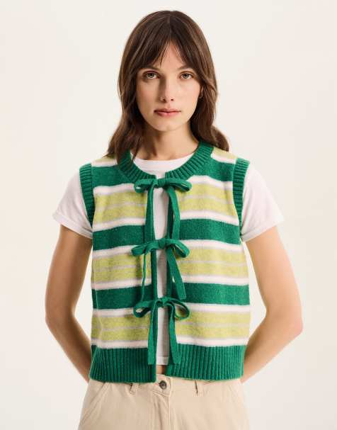 OMNES Jacob Stripe Tie Vest in multi