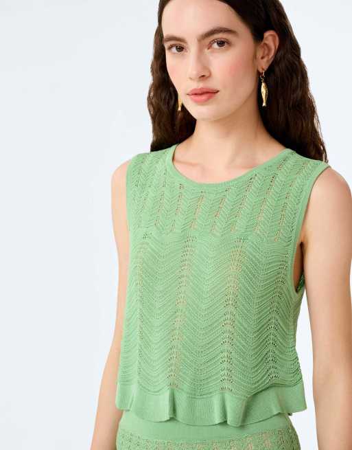 Omnes jayde crochet tank top in green, 6 of 6