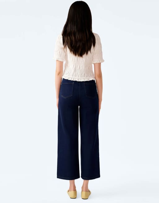Omnes Jeans orielle high-rise, ankle grazing jeans with patch pockets in blue, 2 of 5