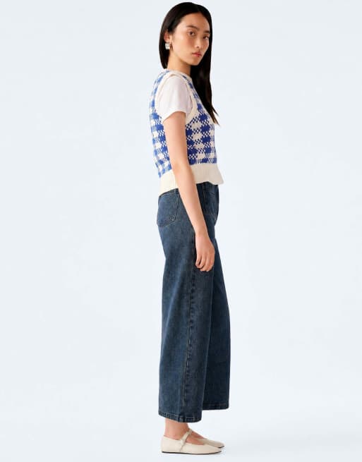 Omnes Jeans orielle high-rise, ankle grazing jeans with patch pockets in blue, 5 of 5