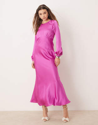 Omnes Joelle Satin Dress In Purple