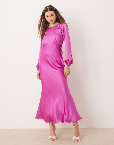 OMNES Joelle Satin Dress in Purple - view 1