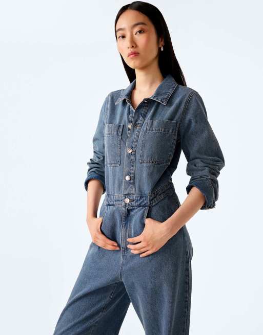 Omnes Jumpsuits diya light wash denim jumpsuit in cream, 3 of 7