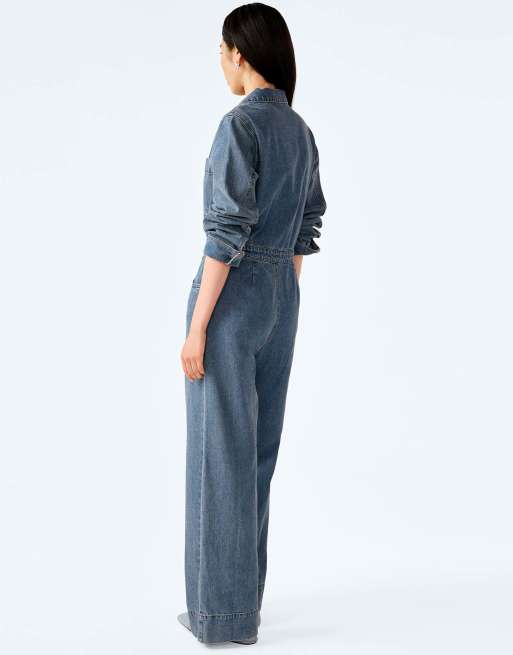Omnes Jumpsuits diya light wash denim jumpsuit in cream, 5 of 7
