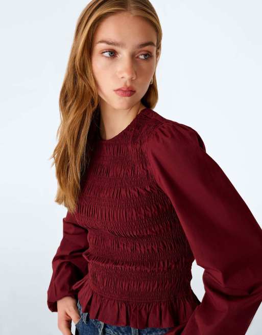Omnes Kallope blouse in deep wine, 3 of 3
