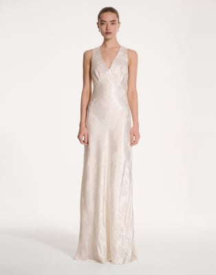 Omnes Kew Floral Bridal Maxi Dress In White