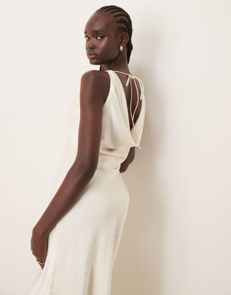 OMNES Kiki Satin Bridal Dress in ivory