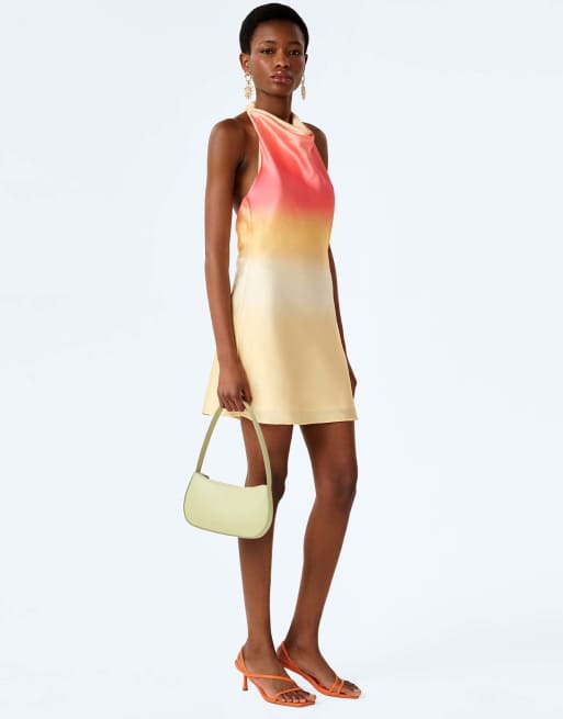 Omnes luzia dress in sunset ombre print in orange, 3 of 5