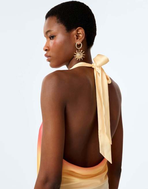Omnes luzia dress in sunset ombre print in orange, 4 of 5