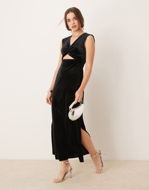 OMNES Marin Velvet Dress in Black  - view 1