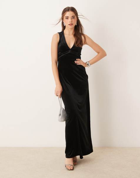 OMNES Nova Velvet Dress in Black - view 1